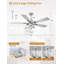 Ventilateur de plafond avec lumière, ventilateur de lustre moderne à moteur à courant continu à intensité variable avec lumière DEL (chrome)-131521376