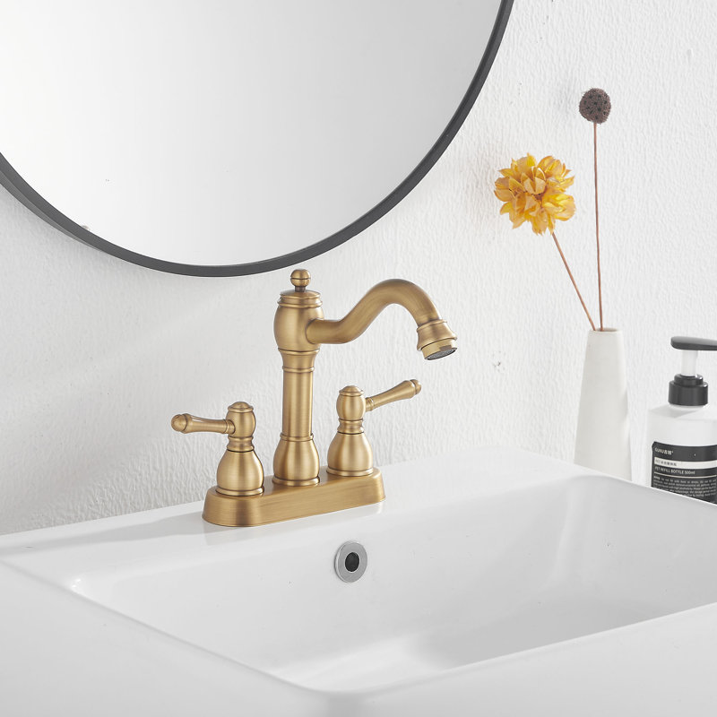 Centerset Bathroom Faucet, Antique Brass