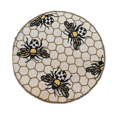 Gold Bee Beaded Placemat