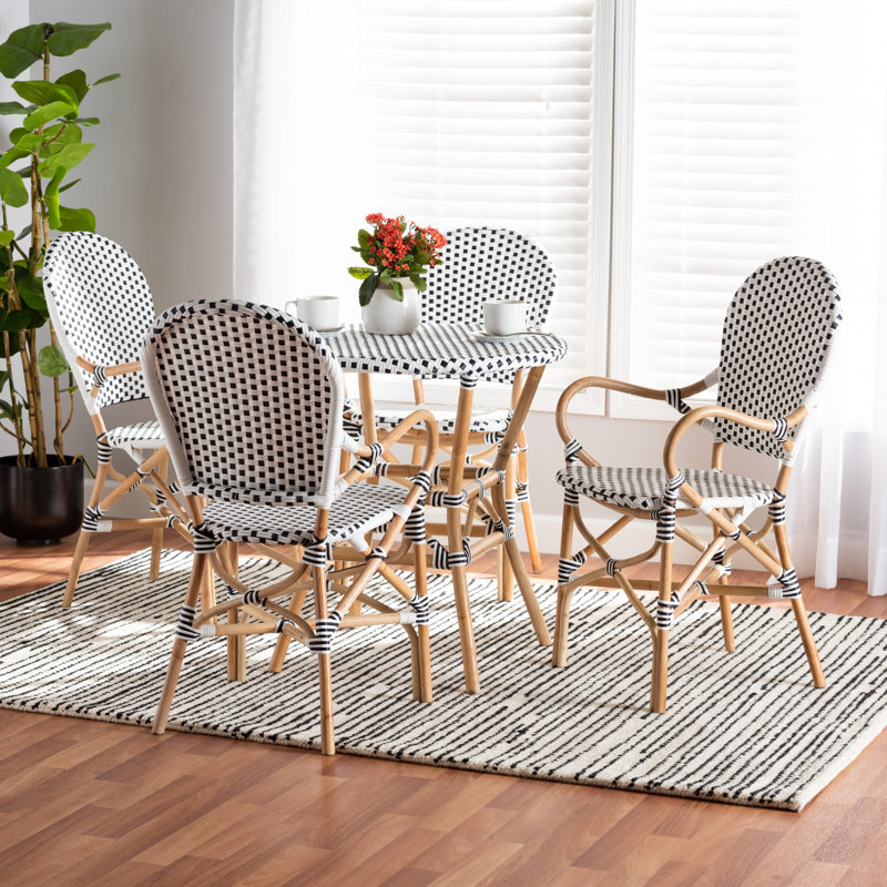 Ensemble repas en plastique et rotin pour 4 personnes Cada