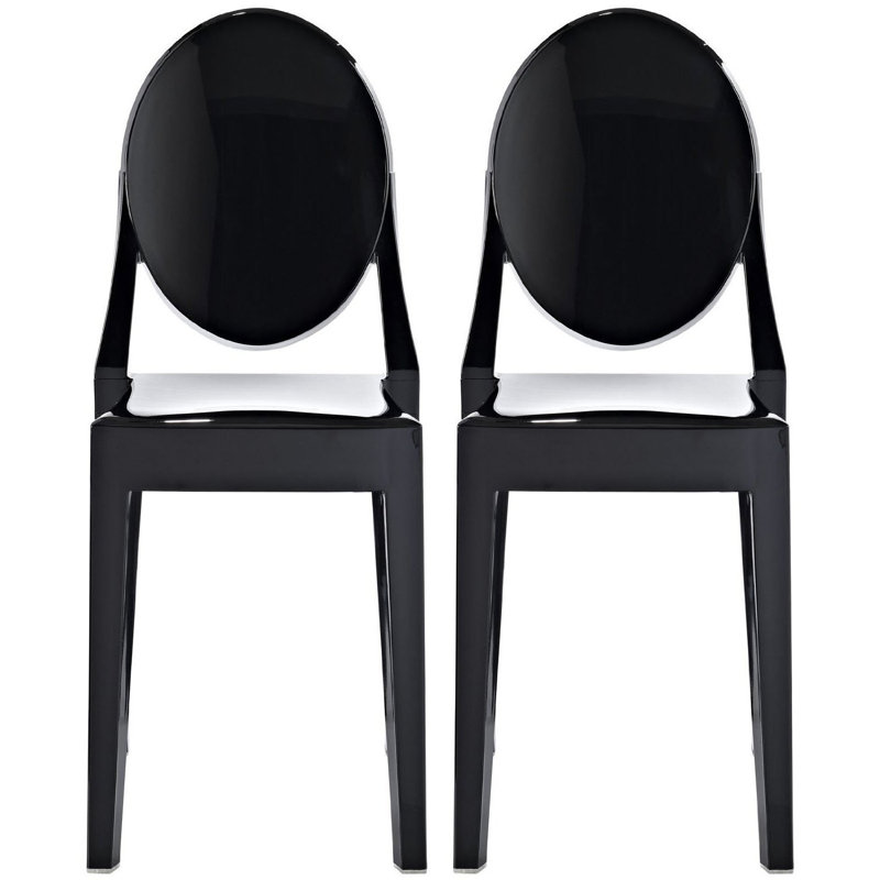 Chaises d'appoint de salle à manger Casper, Noir, 4