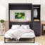 Lit escamotable en bois avec garde-robe-205150248