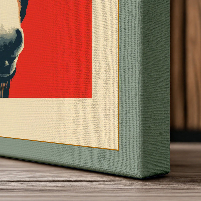 Frontal Donkey Portrait Graphic Art - Wrapped Canvas, 24x16 - 61.0 x 40.6 cm, Sage Border