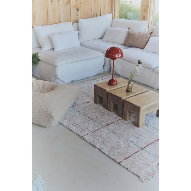 Growing Up On A Farm Handmade Cotton Plaid Area Rug, Rectangle 4'7" x 6'7"