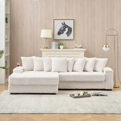 Chaise longue réversible de 111 po avec porte-gobelets