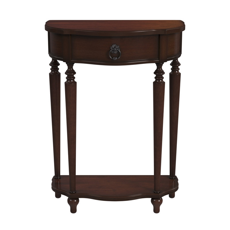 Ashby Demilune Console Table with Storage, Dark Cherry