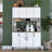 Modern Multi-Purpose Cabinet, Walnut & White Finish, 47.2 x 72.5 x 15.7 inches | 100% Melamine Coated E1 Quality Chipboard, Features Numerous Shelves & 1 Drawer, Wall-Mountable for Additional Storage, Stylish & Functional Design-524629177