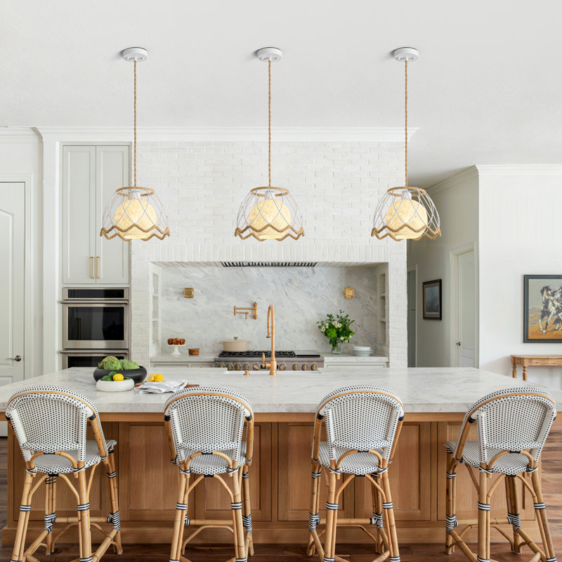 1-Light Boho Rattan Pendant Light