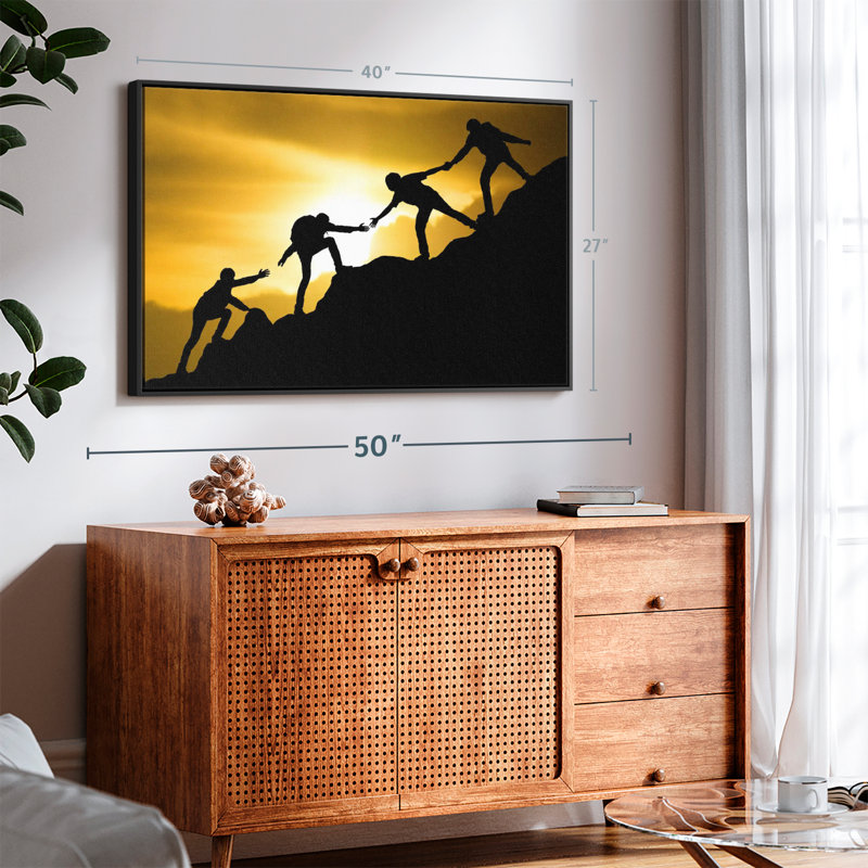 Impression sur toile «Climbing Teamwork», H 27 po x l 40 po