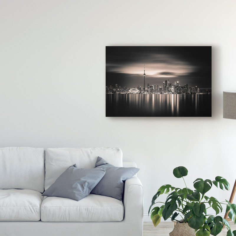 Art mural sur toile tendue - Yoann «Toronto Cityscape», art mural pour salon, chambre à coucher ou bureau - 30 x 47