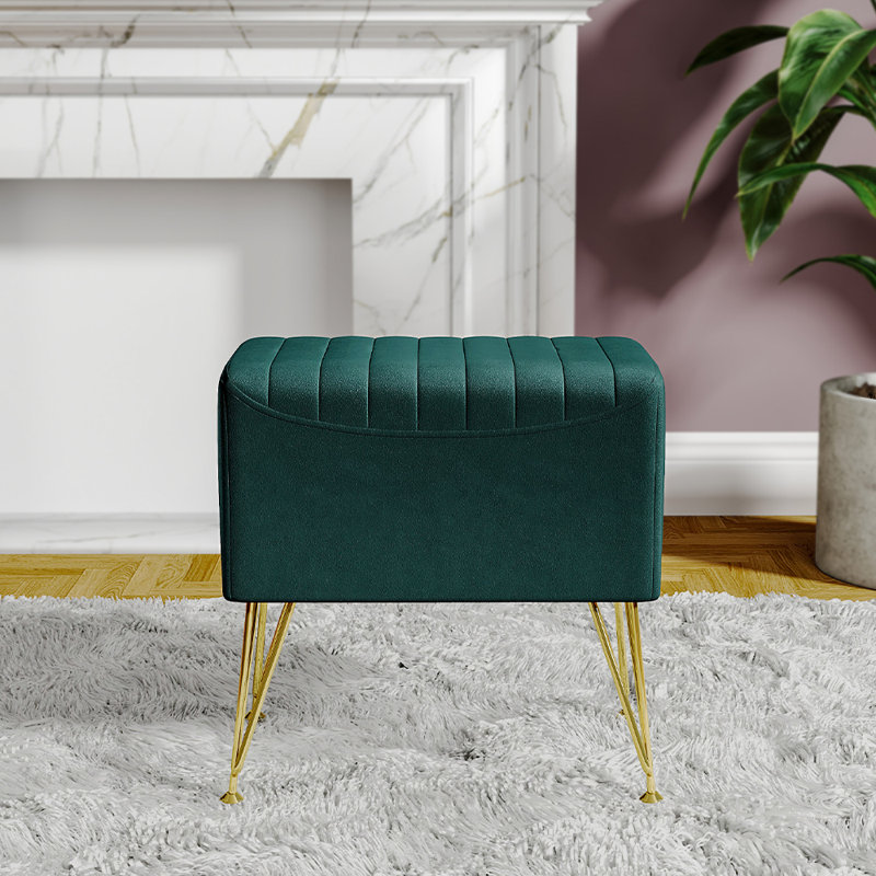 Velvet Upholstered Bench
