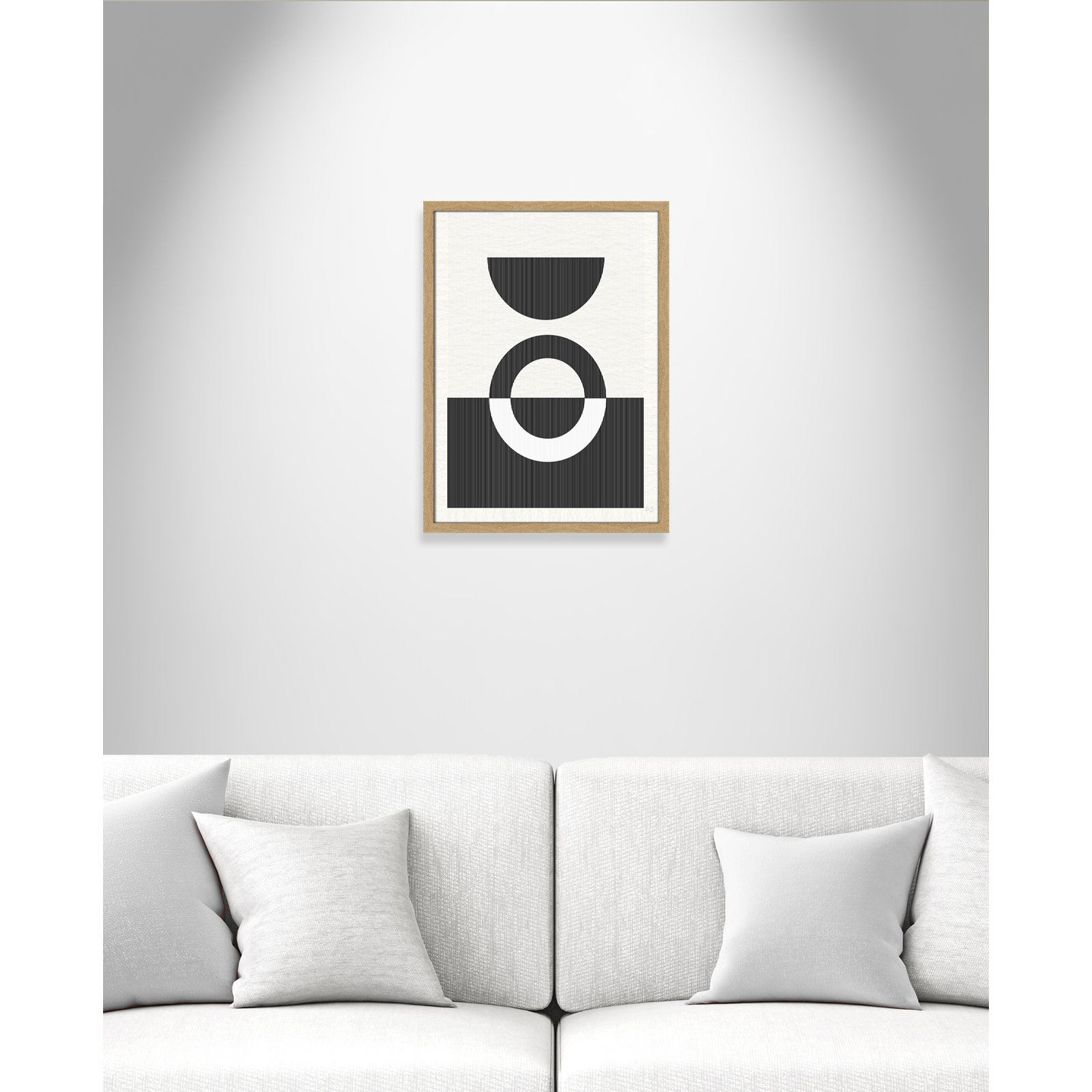 Eclipse III, 23" H x 17" W x 0.75" D, Natural Framed