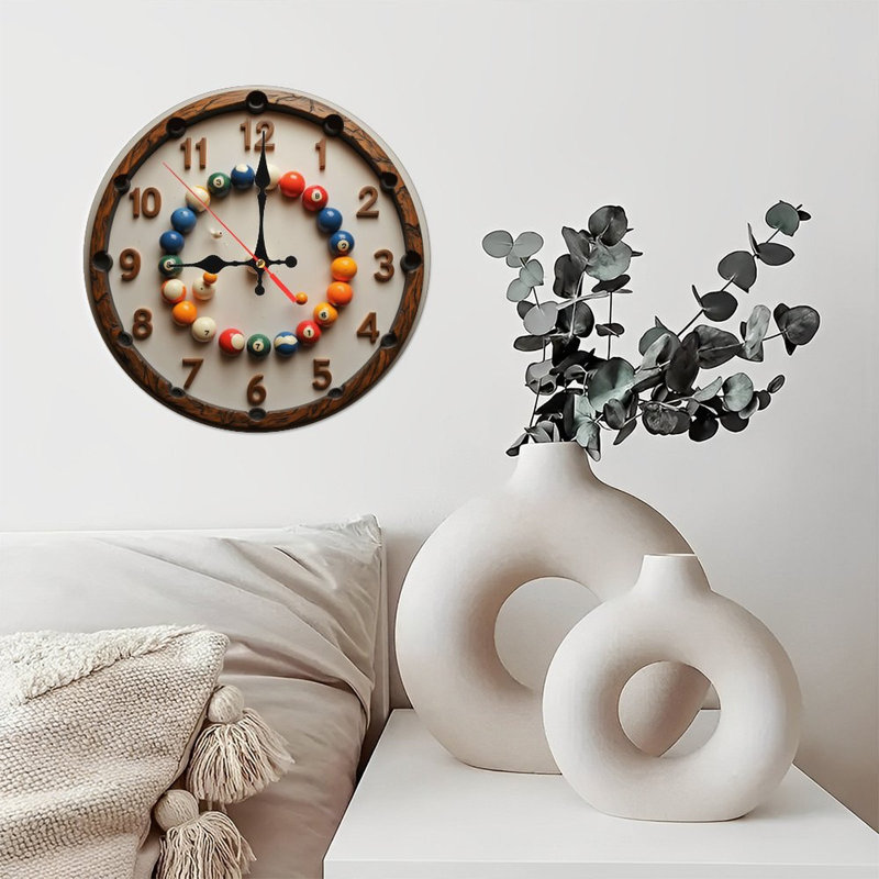 Décoration murale horloge de billard