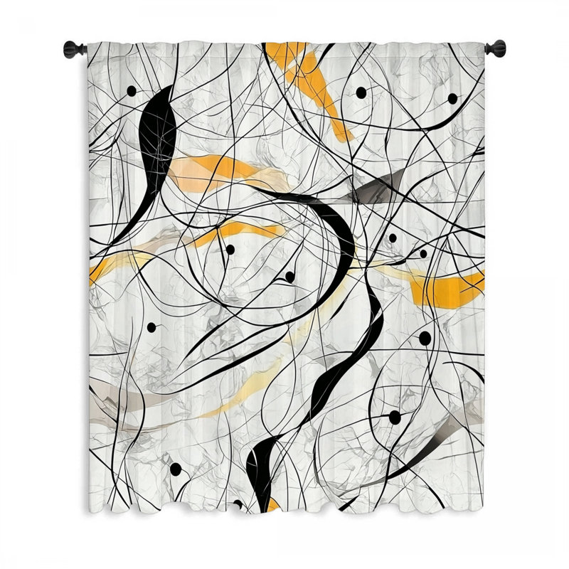 Rideaux abstraits, voilages et voilages abstraits - 1 panneau, L 50 po x L 96 po