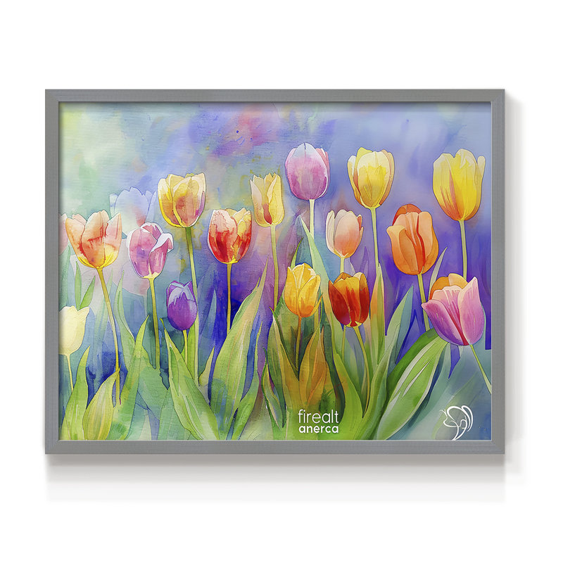 Série florale - Cxxiii - reproduction encadrée, H 11 po x l 14 po, Gris