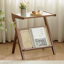 Table de chevet en rotin et bambou Boho avec plateau en verre et rangement, brun | Idée de cadeau