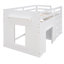 Lit mezzanine simple bas avec commode 3 tiroirs et rangement sous le lit-714220111