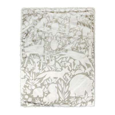 Manual Woodworkers & Weavers Burlap Woodland Blanket 30 x 40 Inch White