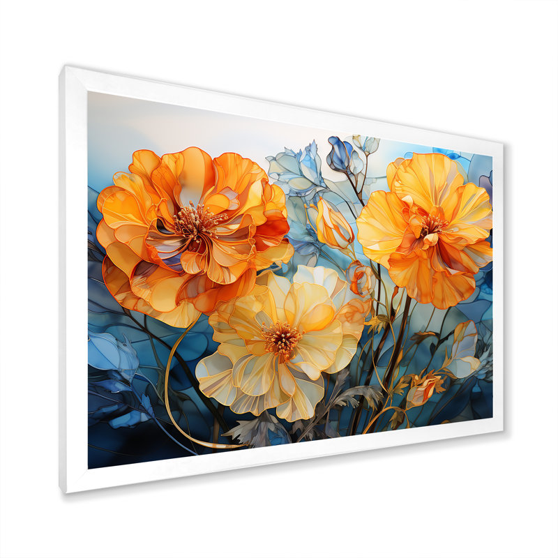 Pensées, trésors dorés sur toile, H 16 po x l 32 po x P 1 po, Cadre photo blanc