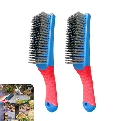 Bird Bath 2 Pcs Bird Bath Hard  Brushes Iron Out Rust Stain Remover Bathtub Cleaning BrushHummingbird Feeder Cleaning Brushes Outdoors  Cleaner Safe For Bird