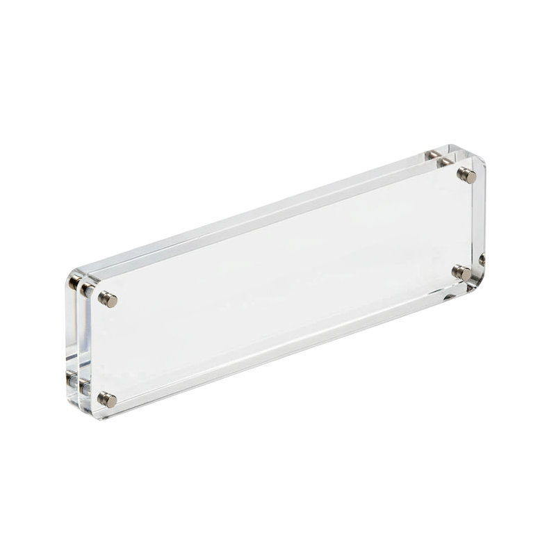Premium Rounded Clear Acrylic Magnetic Photo Frame, 3" X 11"