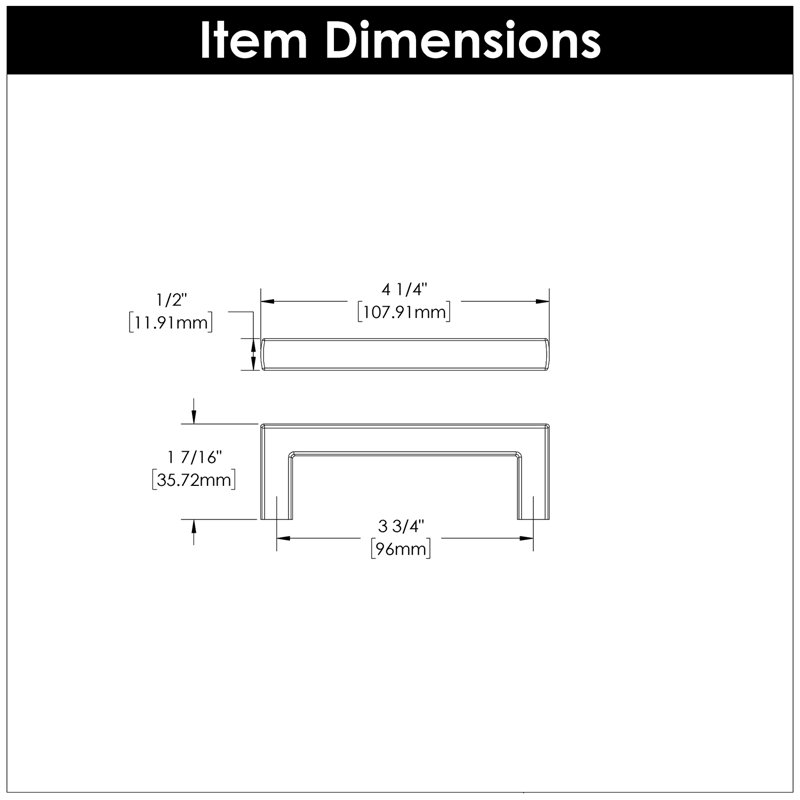 Coventry Center Appliance Pull, 0.5", Chrome, 3 3/4"