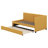 Twin Size Upholstered Daybed, Linen Fabric Sofa Bed With Trundle For Bedroom, Wood Slat Support, No Box Spring Needed-1458095647