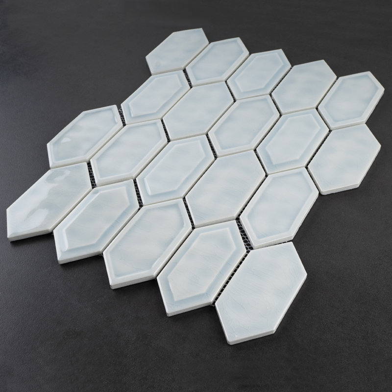 Carrelage mural mosaïque en verre 2 "x 4" Supreme Tile Bianca, Bleu