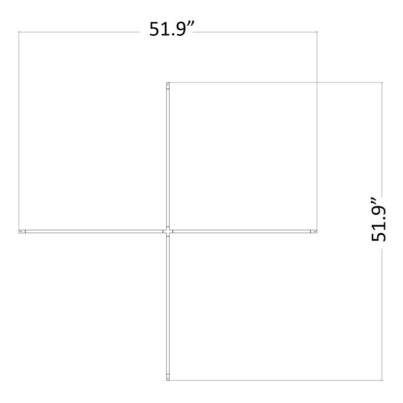 Luminaire suspendu géométrique à 1 lumière DEL unique, Noir mat, H 121,8 po x l 52 po x P 0,5 po