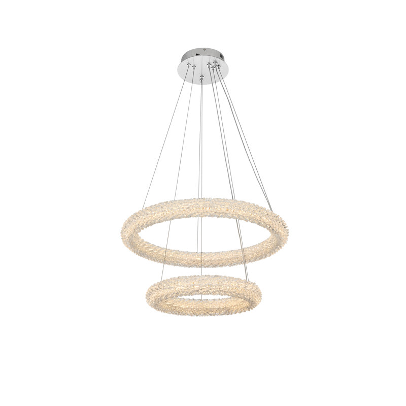 Lustre gradué à 2 lumières DEL Bridgeton, Chrome, H 12 po x l 24 po x P 24 po