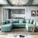 U shaped Sectional Sofa Modular Sectional Couch with Storage Ottoman