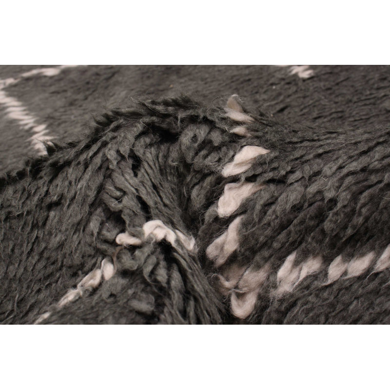 Tapis unique en laine gris foncé 8 pi 4 po x 10 pi 10 po Grogan