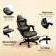 Fauteuil inclinable de bureau avec dossier haut, repose-pieds, soutien lombaire, hauteur réglable, ligne ergonomique, roulettes 360 °, similicuir diamant, dossier inclinable brun 130 po, pivotant