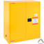 Armoire de rangement inflammable 30 gallons, 43,1 x 18,1 x 50,1 pouces en acier laminé à froid et liquide antidéflagrant avec 1 tablette réglable et 2 portes à fermeture manuelle pour usage industriel, jaune