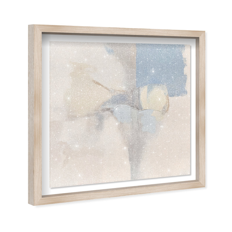 Clouded Calm I Shadowbox Abstract Print by Oliver Gal, Black Frame, 12 x 12, 21.5"H x 21.5"W, Natural Oak Frame