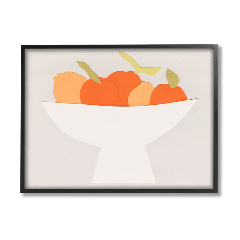 Art contemporain giclée orange de citron par Natalie Sizemore, H 16 po x l 20 po x P 1,5 po, Giclée encadrée noir minuit