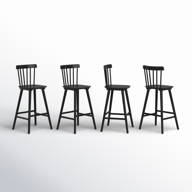 Tabouret Baggett, Noir, 4, Tabouret de comptoir (siège d'une hauteur de 26 p
