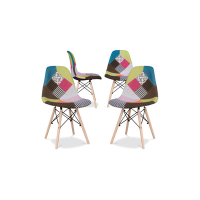 Modholic Eiffel Chair With Wood Legs, Multi