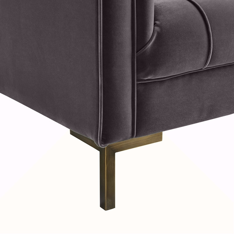 Causeuse en velours Isaac - gris