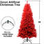 Arbre de Noël rouge de 4 pi, 456 pointes, structure à charnières pour un démontage rapide, conception de branche dense en position verticale, assemblage sans effort, support stable et robuste