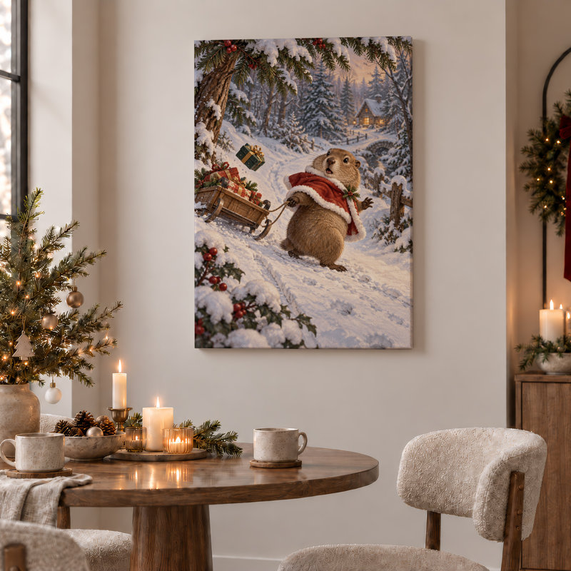 Art mural sur toile de Noël, 36"H x 24"W