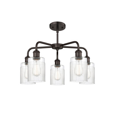 Lustre cylindrique à 5 lumières en acier à intensité variable Neco