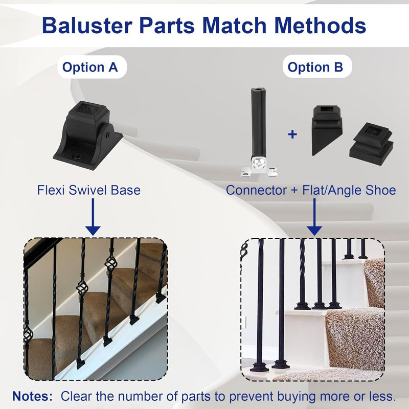 Paquet de 5 balustres d'escalier en fer pour l'intérieur de l'escalier