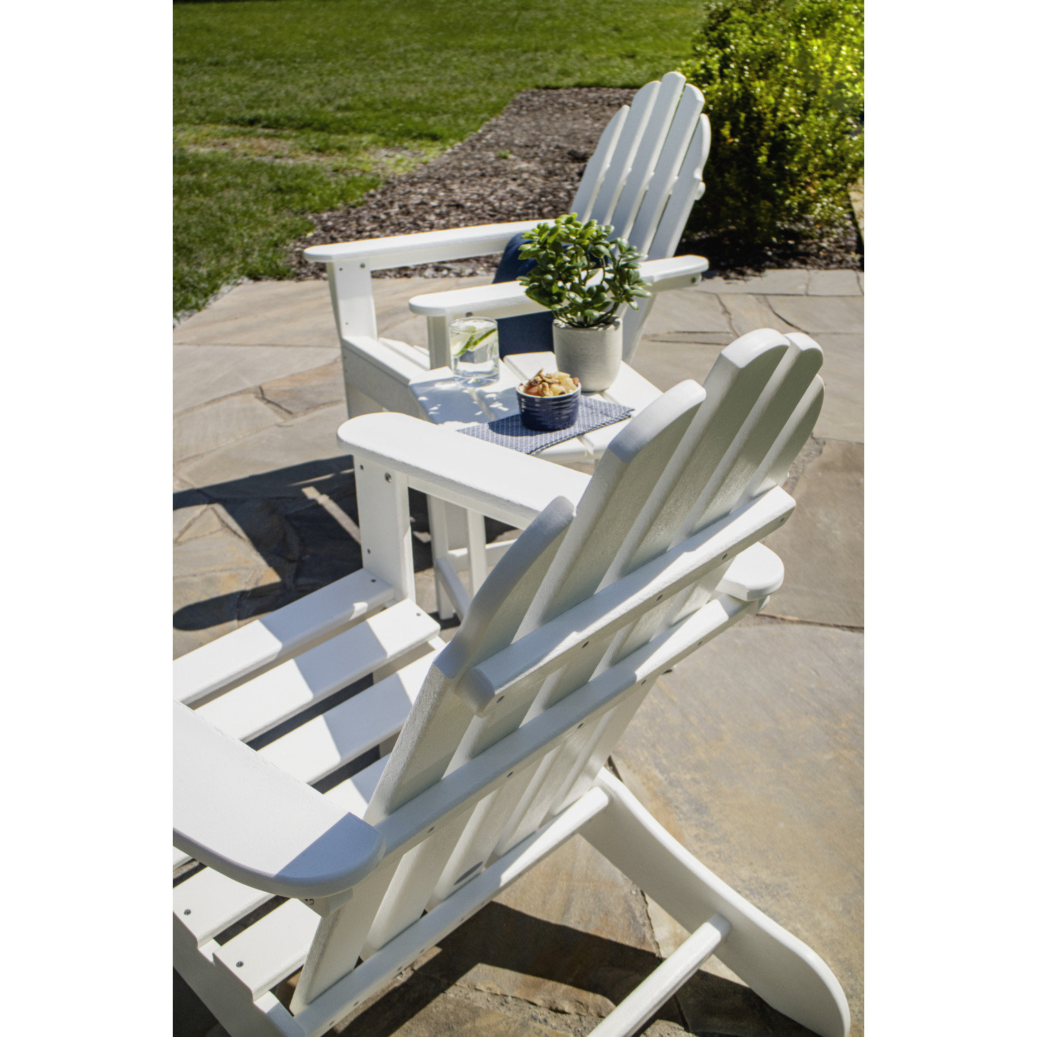 POLYWOOD® Classic Adirondack 2-Person Patio Seating Group, White