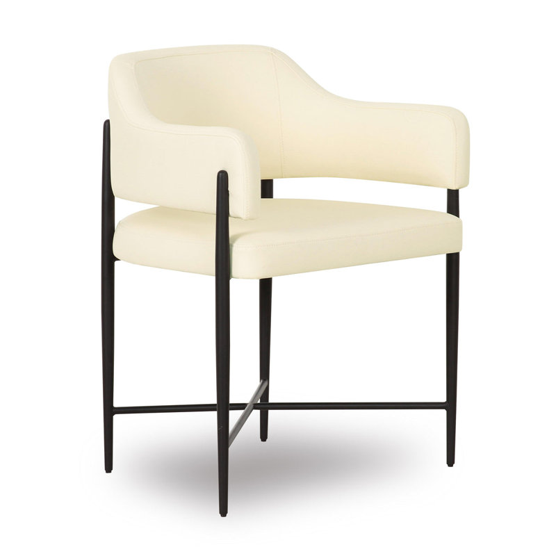Kelly Vegan Leather Dining Chair In Cream, Cream