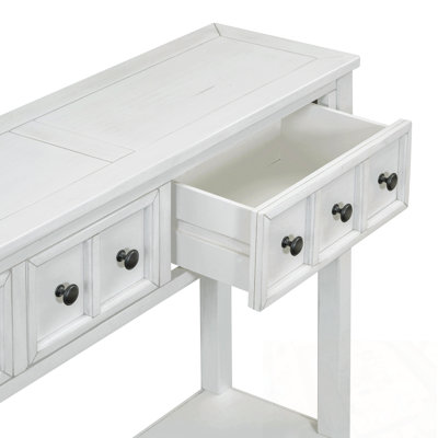 Tarsita Rustic Entryway Console Table Long Sofa Table with Drawers and Bottom Shelf Entryway Table