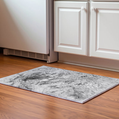 Premium Machine Washable Cerrito AMF603 Gray Runner Rug