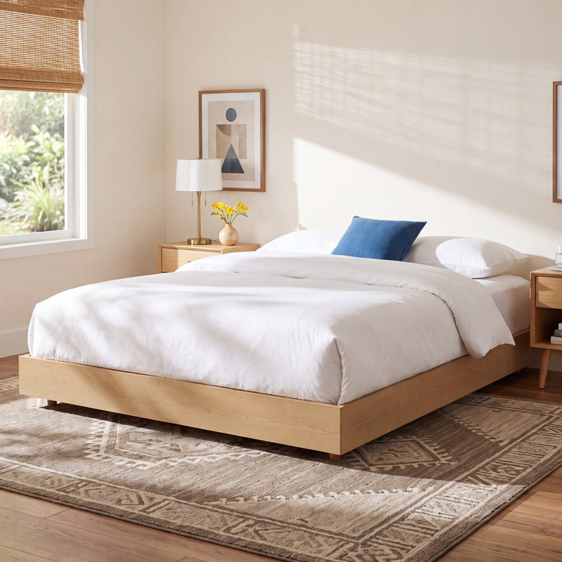 Arland Bernadina Wood Bed Frame, Natural, King