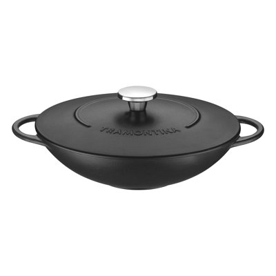 Trento 32cm Cast iron Wok with Lid