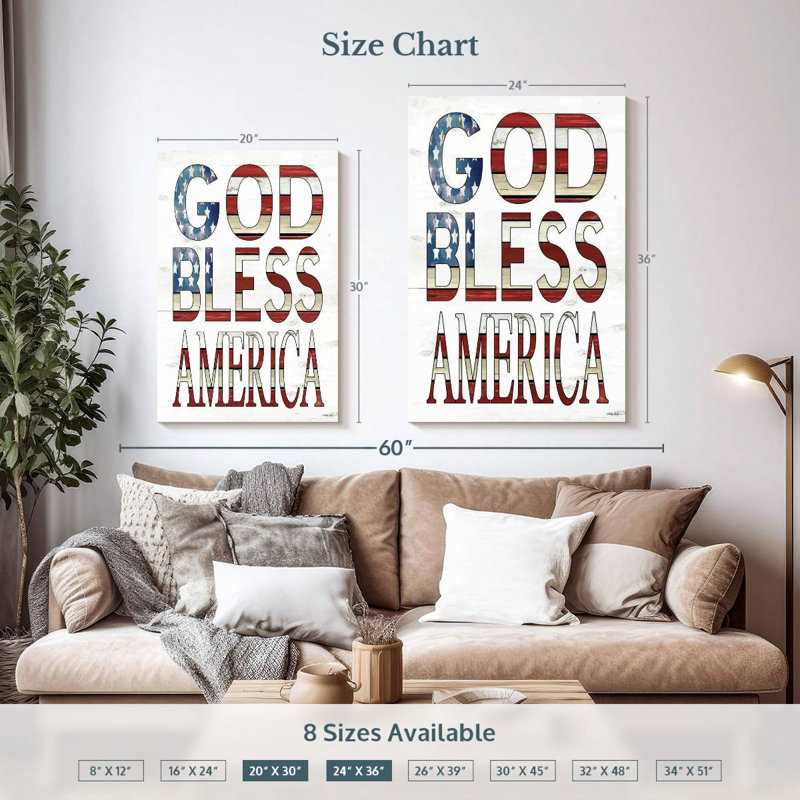 Kema Patriotic God Bless America, H 36 po x l 24 po